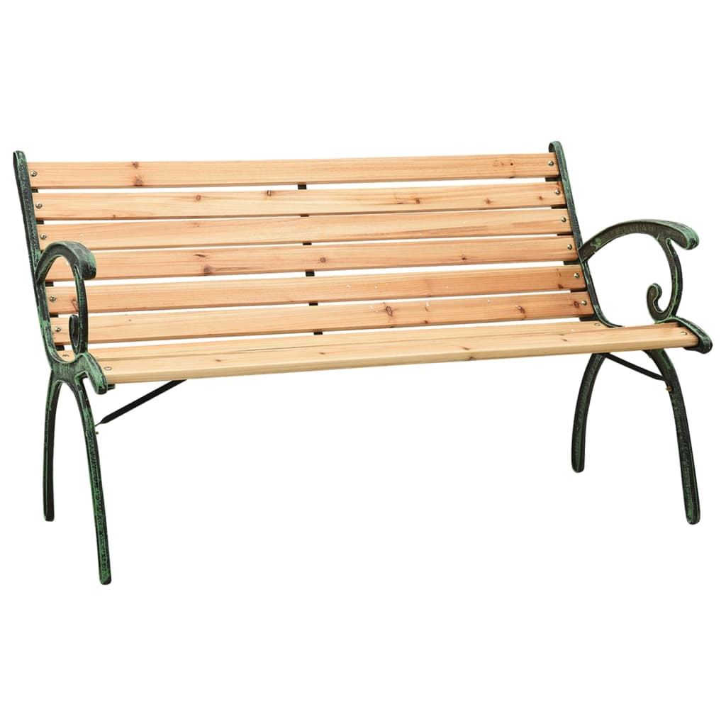 Panca da Giardino 116 cm in Ghisa e Legno Massello di Abete cod mxl 45750