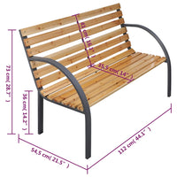 Panca da Giardino 112 cm in Legno Massello di Abete 319573