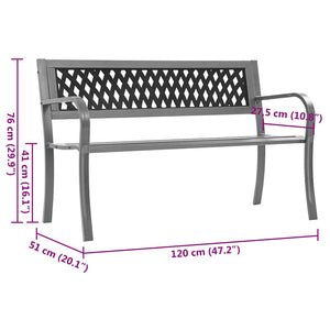 Panca da Giardino Nera 120 cm Acciaio 319582