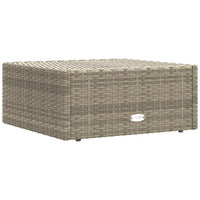 Poggiapiedi da Giardino con Cuscino in Polyrattan Grigio 319602