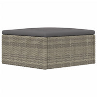 Poggiapiedi da Giardino con Cuscino in Polyrattan Grigio 319602