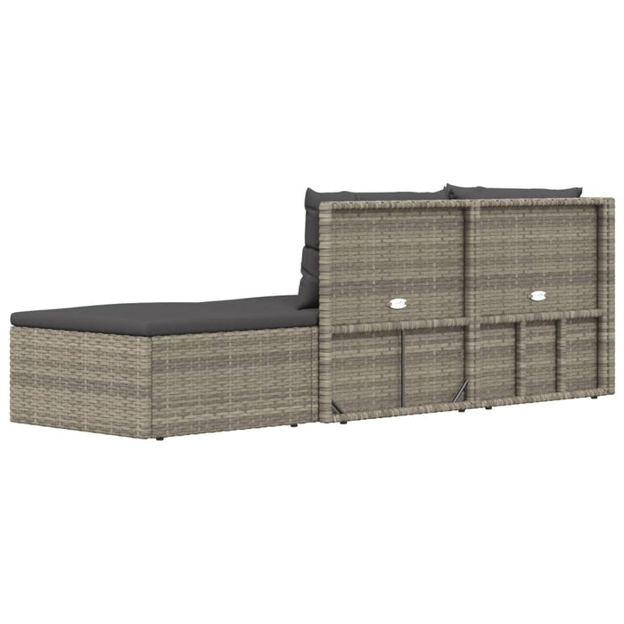 Set Divani da Giardino 3 pz con Cuscini in Polyrattan Grigio 319604