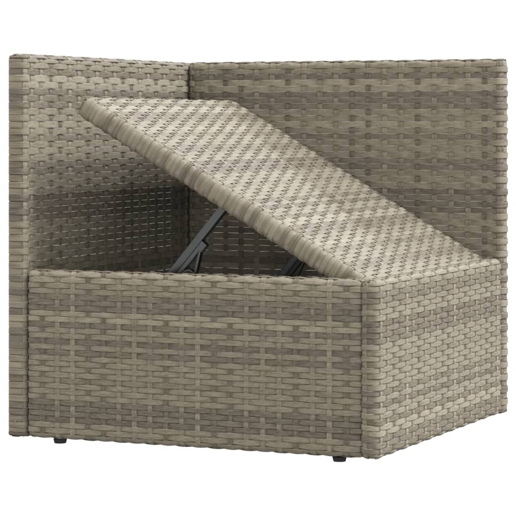 Set Divani da Giardino 3 pz con Cuscini in Polyrattan Grigio 319604