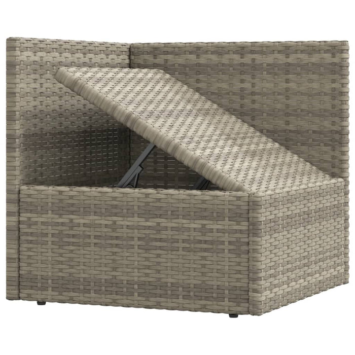 Set Divani da Giardino 3 pz con Cuscini in Polyrattan Grigio 319604