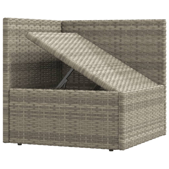 Set Divani da Giardino 4 pz con Cuscini in Polyrattan Grigio 319607