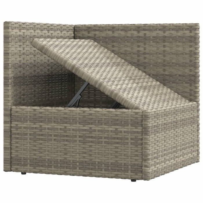 Set Divani da Giardino 3 pz con Cuscini in Polyrattan Grigio 319609