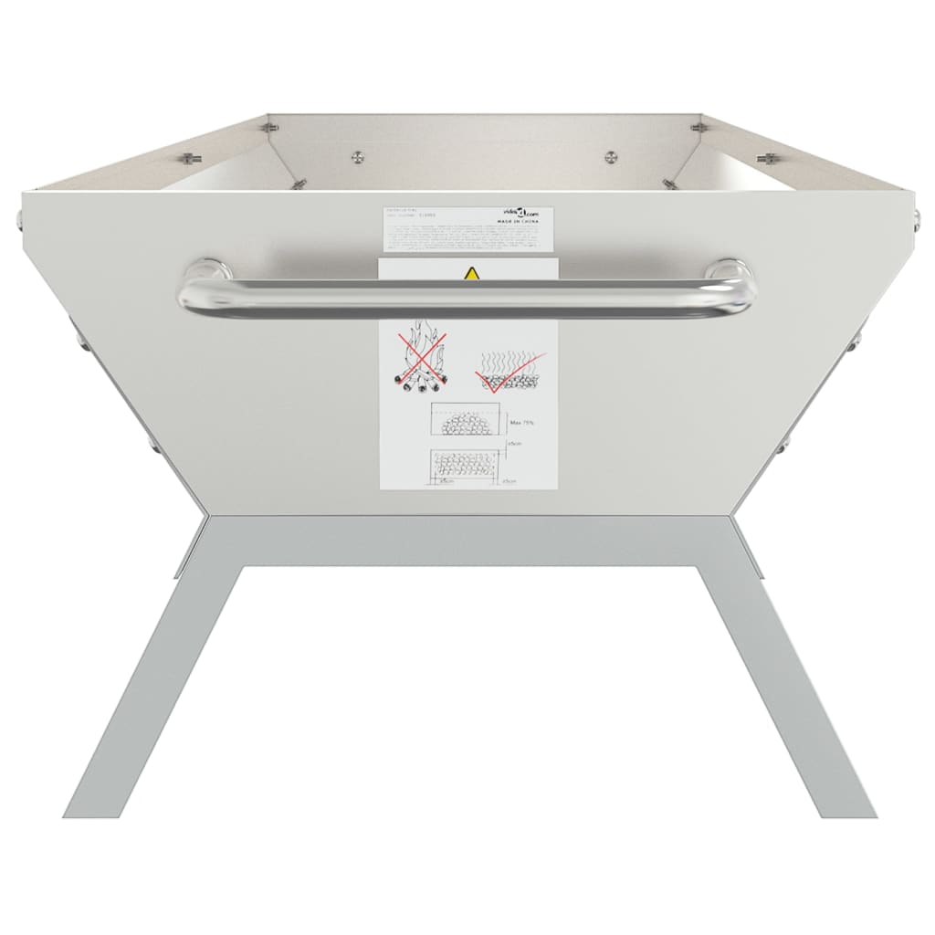 Vassoio per Barbecue Argento 158x42x31 cm Acciaio Inox 319968