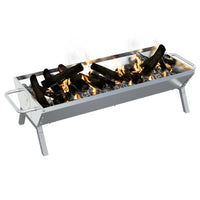 Vassoio per Barbecue Argento 118x42x30,5 cm Acciaio Inox 319969