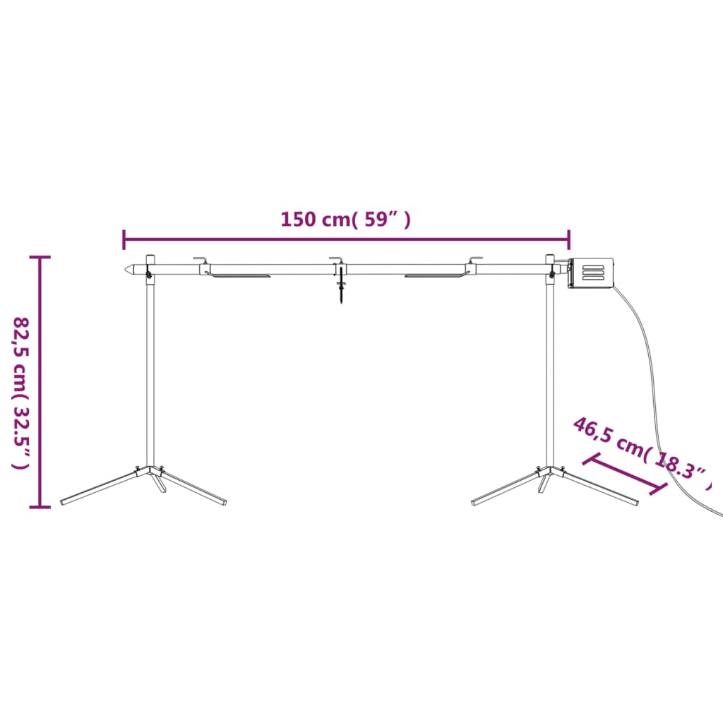 Griglia Automatica con Motore Acciaio Inox 150x46,5x82,5cm