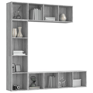 Set Mobili Libreria / Porta TV 3 pz Grigio Sonoma 180x30x180 cm 3152714