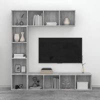 Set Mobili Libreria / Porta TV 3 pz Grigio Sonoma 180x30x180 cm 3152714