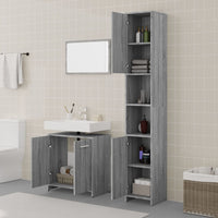 Set Mobili da Bagno 3 pz Grigio Sonoma in Legno Multistrato cod mxl 11868