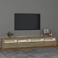 Mobile Porta TV con Luci LED Rovere Sonoma 240x35x40 cm 3152724