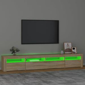 Mobile Porta TV con Luci LED Rovere Sonoma 240x35x40 cm 3152724