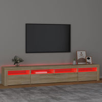 Mobile Porta TV con Luci LED Rovere Sonoma 240x35x40 cm 3152724