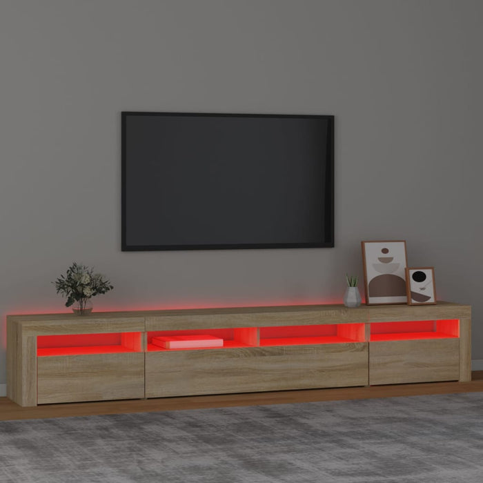 Mobile Porta TV con Luci LED Rovere Sonoma 240x35x40 cm 3152724