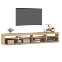 Mobile Porta TV con Luci LED Rovere Sonoma 240x35x40 cm 3152724