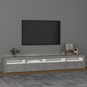 Mobile Porta TV con Luci LED Grigio Cemento 240x35x40 cm cod mxl 13898