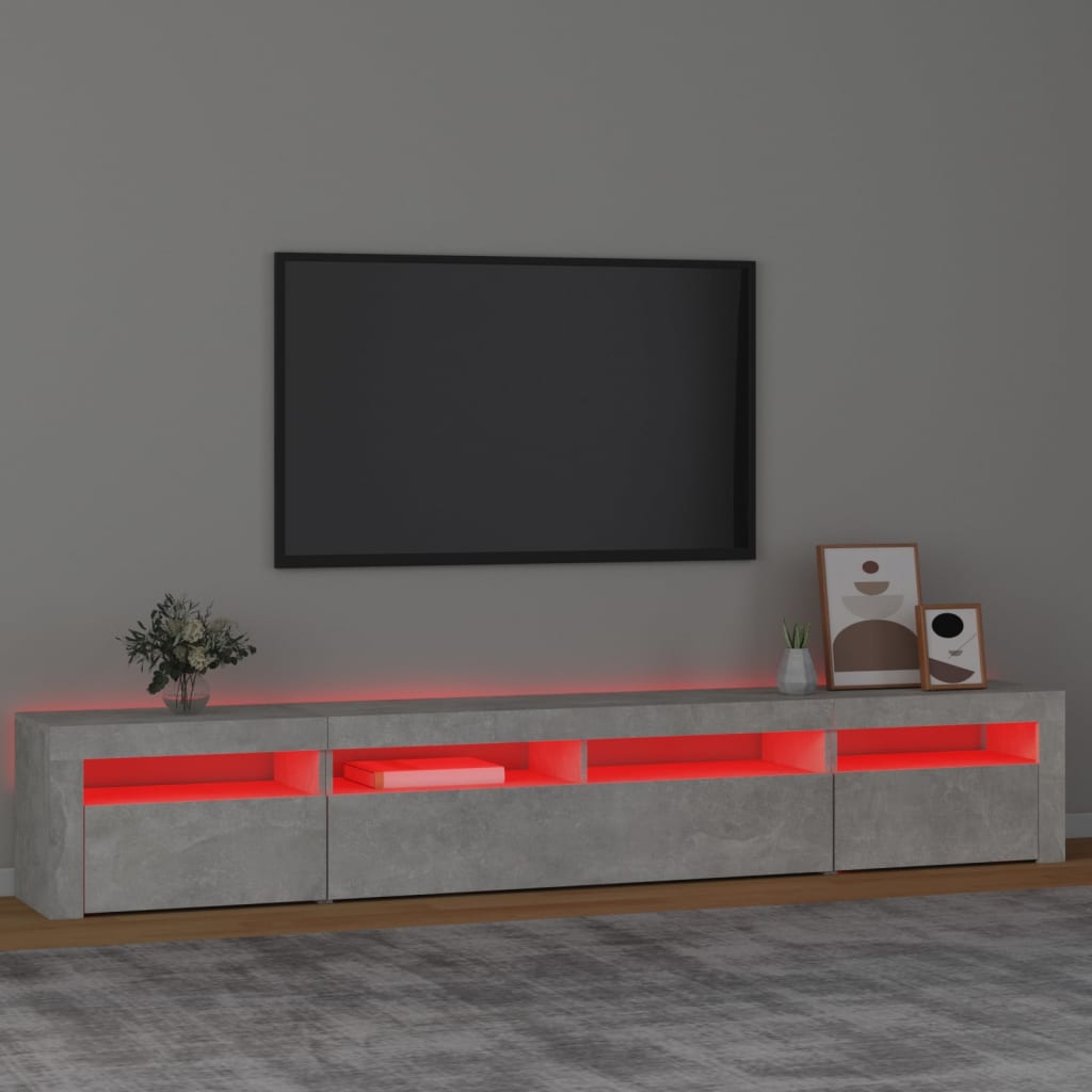 Mobile Porta TV con Luci LED Grigio Cemento 240x35x40 cm cod mxl 13898