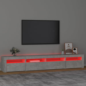 Mobile Porta TV con Luci LED Grigio Cemento 240x35x40 cm cod mxl 13898