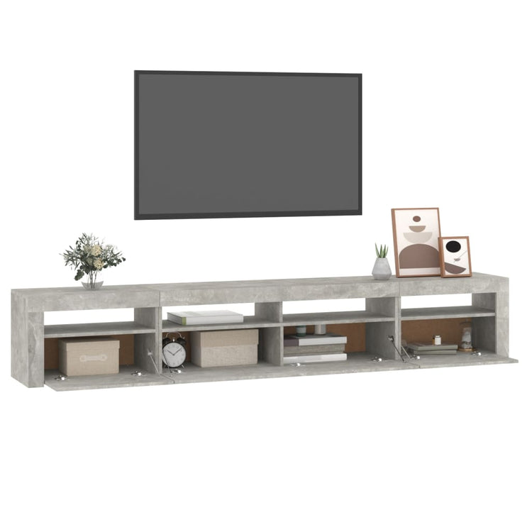 Mobile Porta TV con Luci LED Grigio Cemento 240x35x40 cm cod mxl 13898