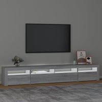 Mobile Porta TV con Luci LED Grigio Sonoma 240x35x40 cm 3152728