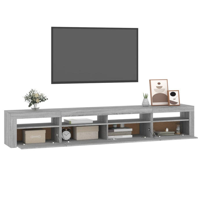 Mobile Porta TV con Luci LED Grigio Sonoma 240x35x40 cm 3152728