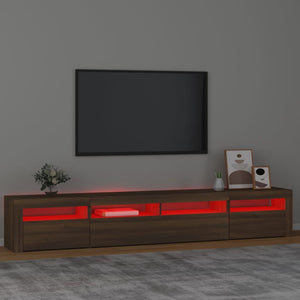 Mobile Porta TV con Luci LED Rovere Marrone 240x35x40 cm cod mxl 13968