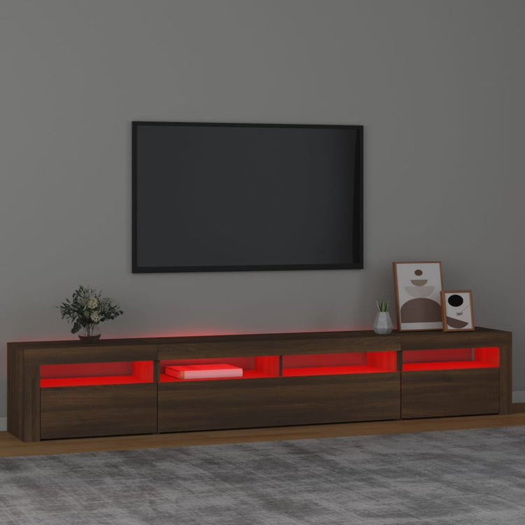 Mobile Porta TV con Luci LED Rovere Marrone 240x35x40 cm cod mxl 13968