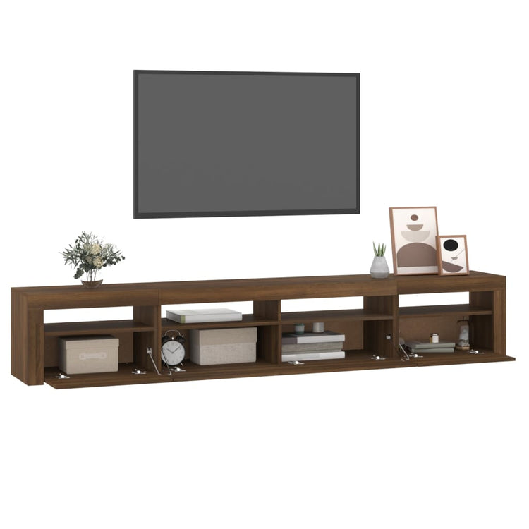 Mobile Porta TV con Luci LED Rovere Marrone 240x35x40 cm cod mxl 13968