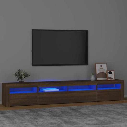 Mobile Porta TV con Luci LED Rovere Marrone 240x35x40 cm cod mxl 13968