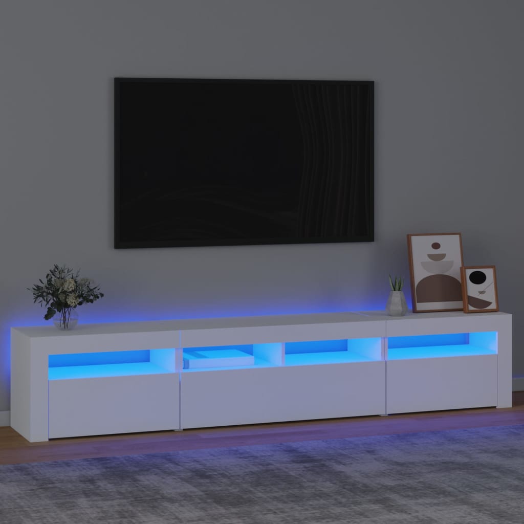 Mobile Porta TV con Luci LED Bianco 210x35x40 cm 3152730