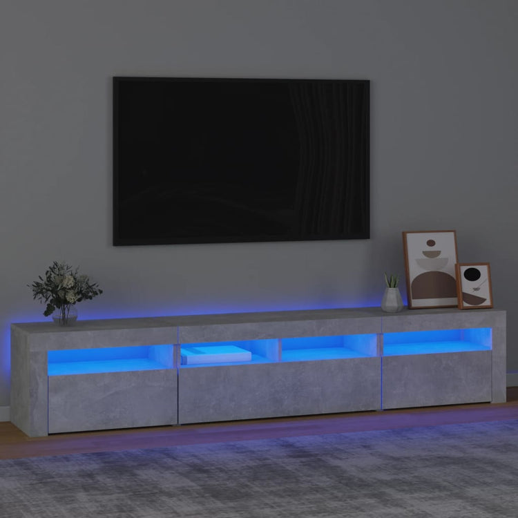 Mobile Porta TV con Luci LED Grigio Cemento 210x35x40 cm cod mxl 13915