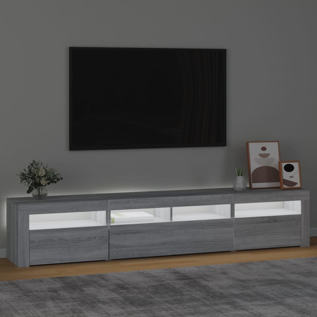 Mobile Porta TV con Luci LED Grigio Sonoma 210x35x40 cm cod mxl 24811