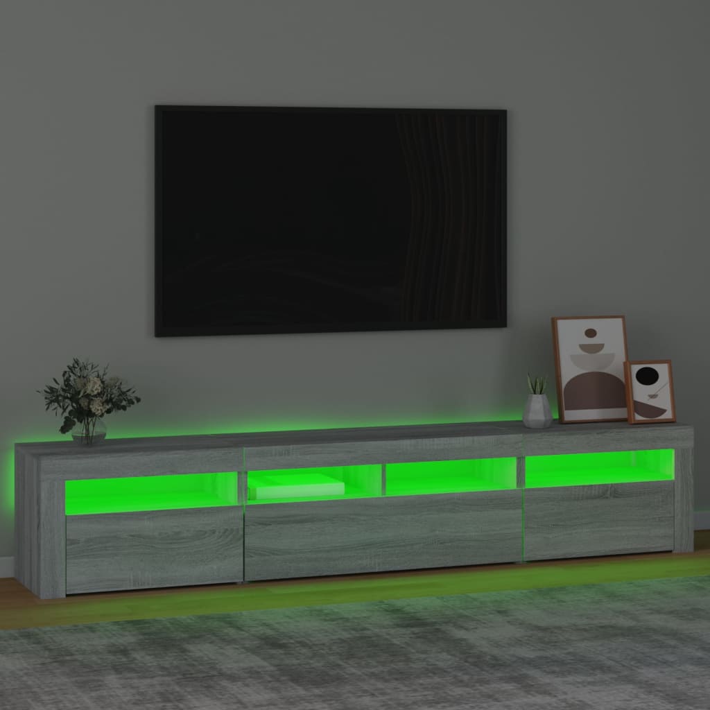 Mobile Porta TV con Luci LED Grigio Sonoma 210x35x40 cm cod mxl 24811