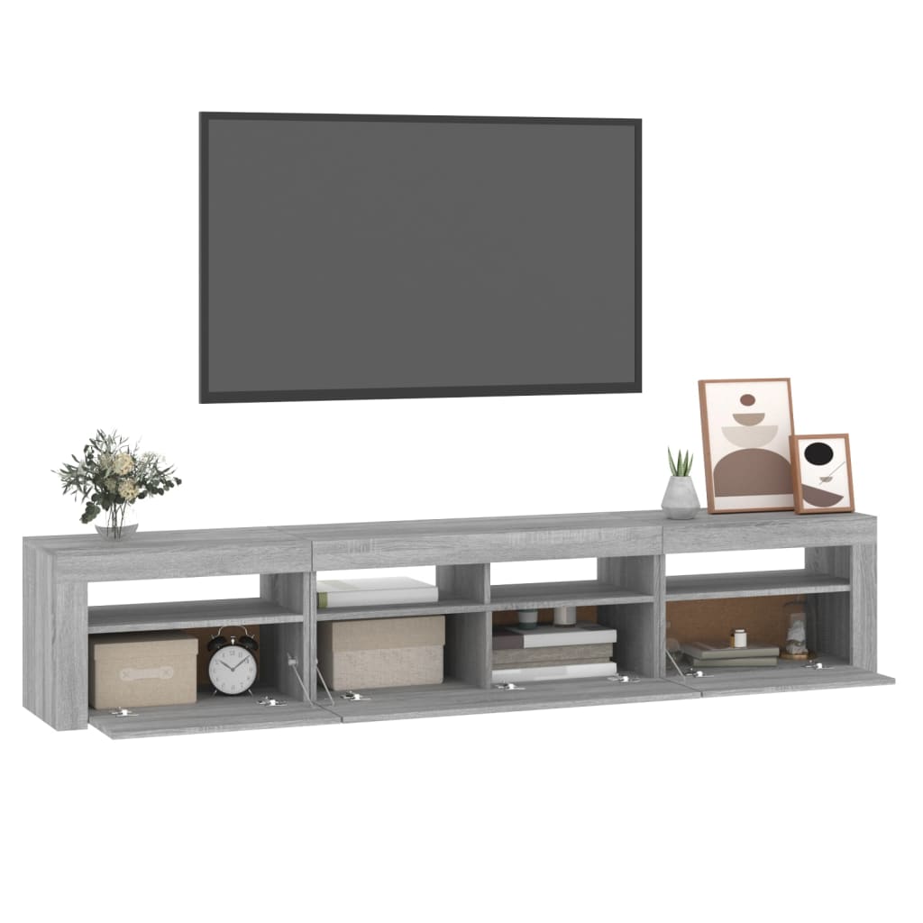 Mobile Porta TV con Luci LED Grigio Sonoma 210x35x40 cm cod mxl 24811