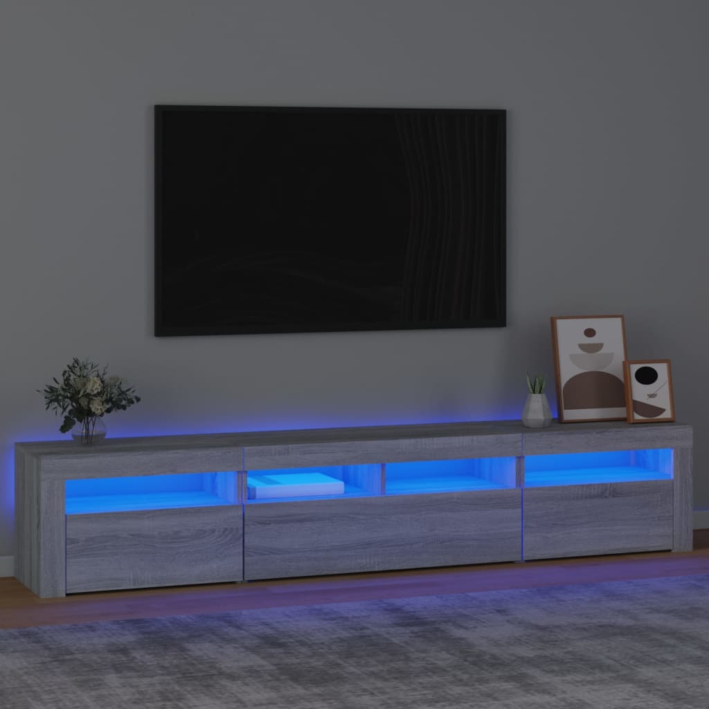 Mobile Porta TV con Luci LED Grigio Sonoma 210x35x40 cm cod mxl 24811