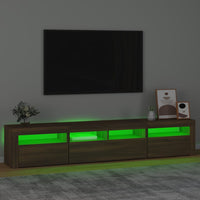 Mobile Porta TV con Luci LED Rovere Marrone 210x35x40 cm cod mxl 13882