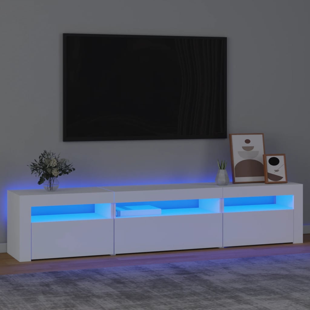 Mobile Porta TV con Luci LED Bianco 195x35x40 cm 3152738