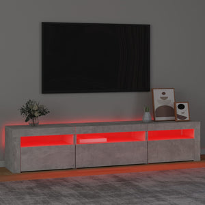 Mobile Porta TV con Luci LED Grigio Cemento 195x35x40 cm cod mxl 13890