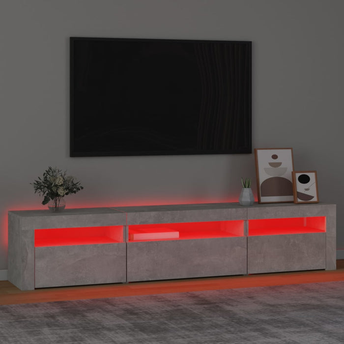 Mobile Porta TV con Luci LED Grigio Cemento 195x35x40 cm 3152741