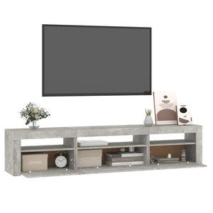 Mobile Porta TV con Luci LED Grigio Cemento 195x35x40 cm cod mxl 13890