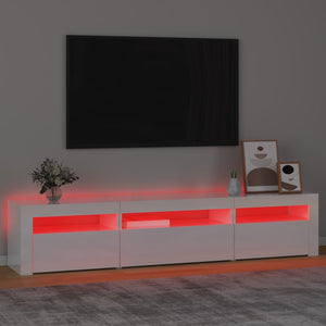 Mobile Porta TV con Luci LED Bianco Lucido 195x35x40 cm cod mxl 12133