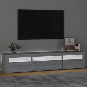 Mobile Porta TV con Luci LED Grigio Sonoma 195x35x40 cm 3152744