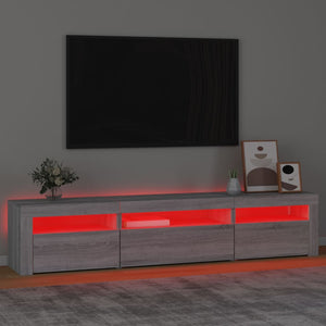 Mobile Porta TV con Luci LED Grigio Sonoma 195x35x40 cm 3152744