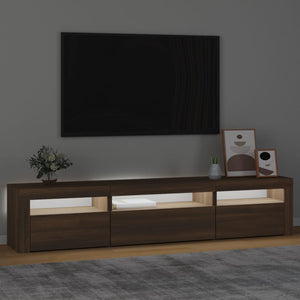 Mobile Porta TV con Luci LED Rovere Marrone 195x35x40 cm cod mxl 13912