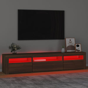 Mobile Porta TV con Luci LED Rovere Marrone 195x35x40 cm cod mxl 13912