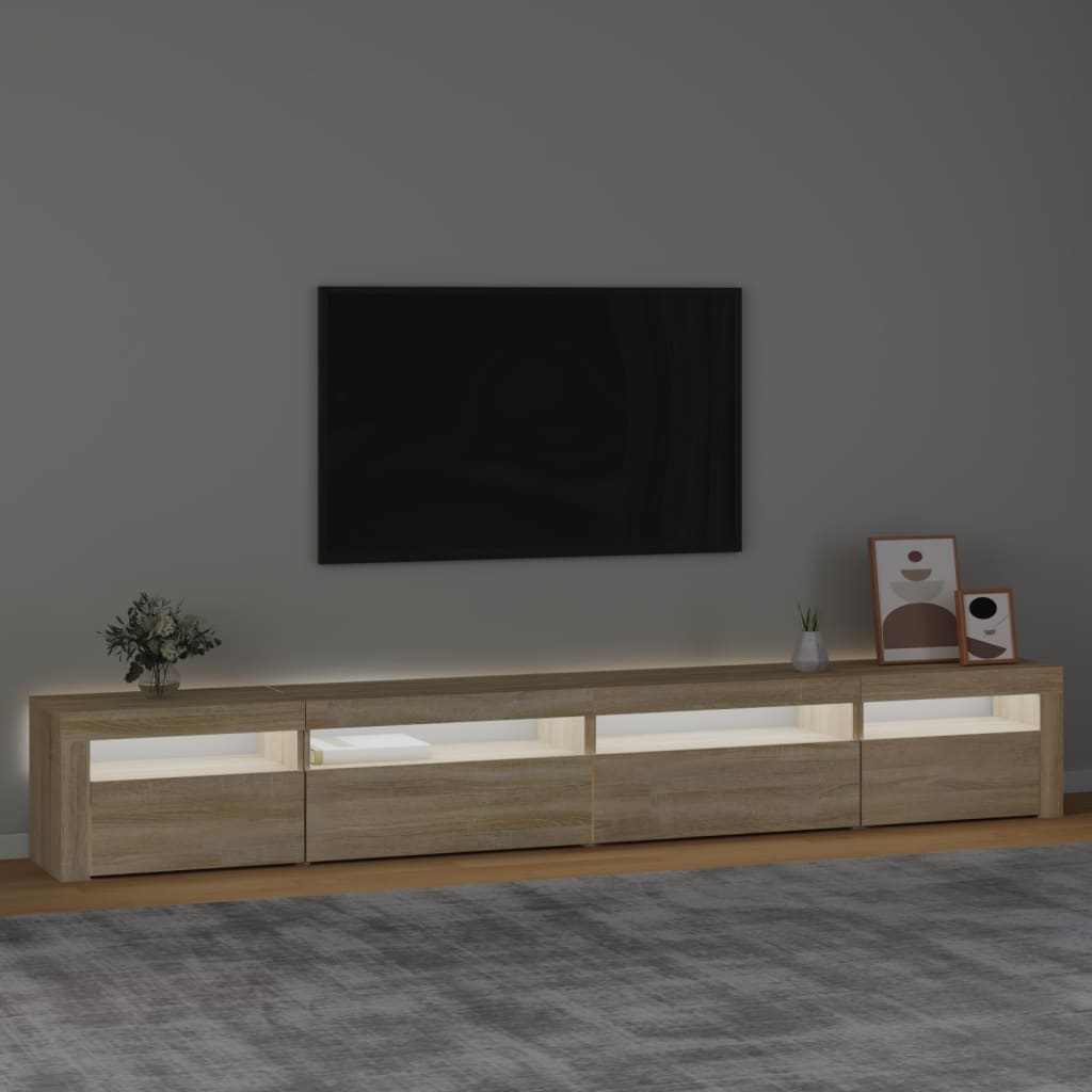 Mobile Porta TV con Luci LED Rovere Sonoma 270x35x40 cm cod mxl 20864