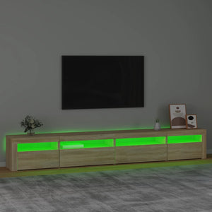 Mobile Porta TV con Luci LED Rovere Sonoma 270x35x40 cm cod mxl 20864