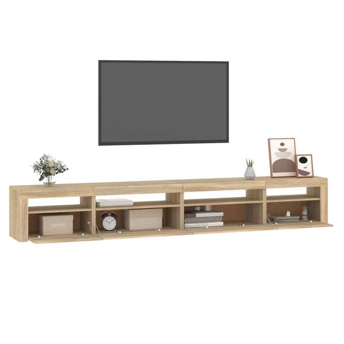 Mobile Porta TV con Luci LED Rovere Sonoma 270x35x40 cm cod mxl 20864